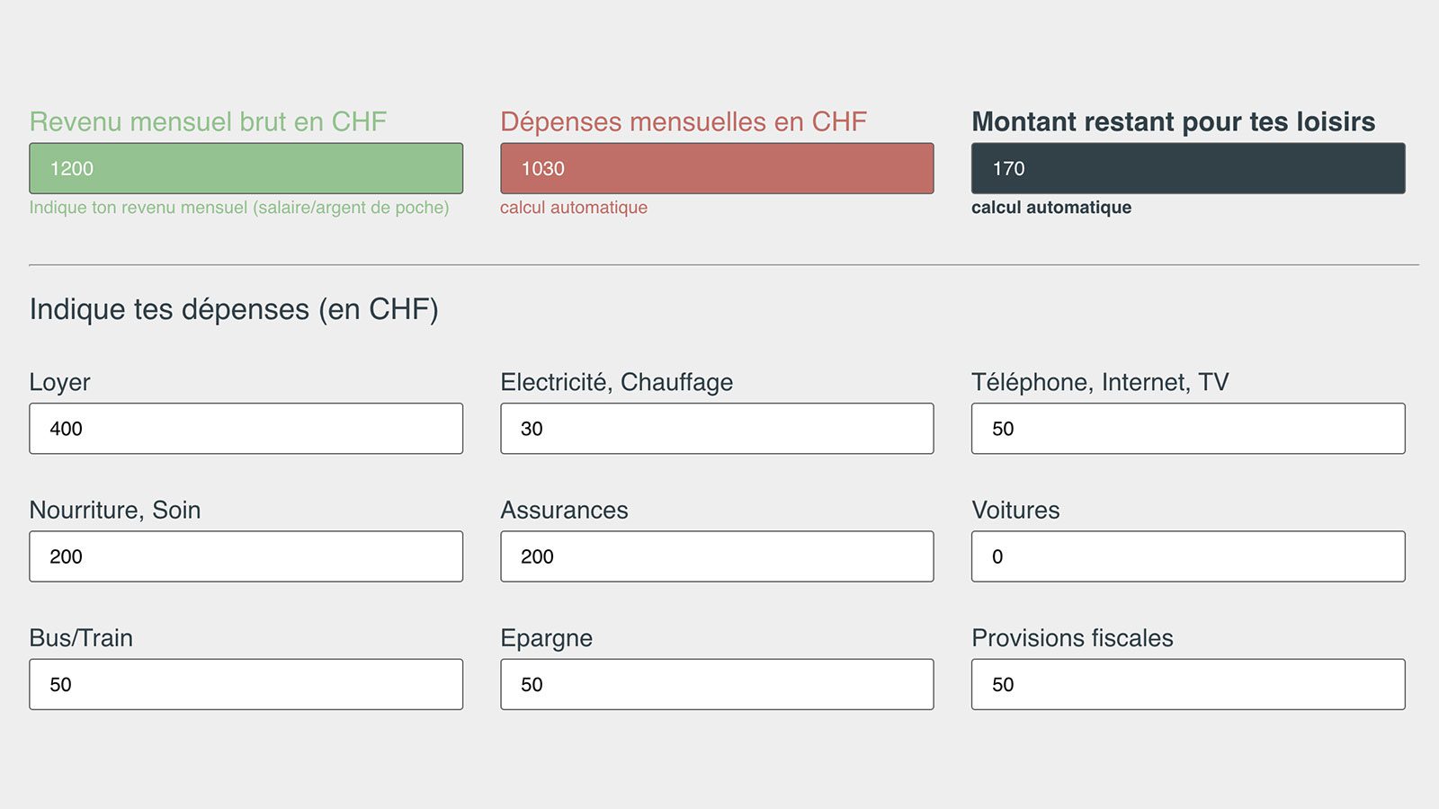 Calcule ton budget